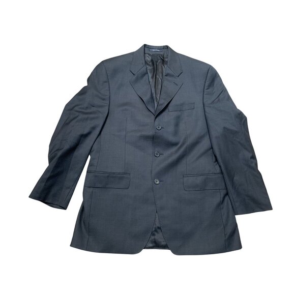 Lauren Ralph Lauren Mens 39R Navy Gray Wool-Cashmere Double Vent Blazer Jacket M
